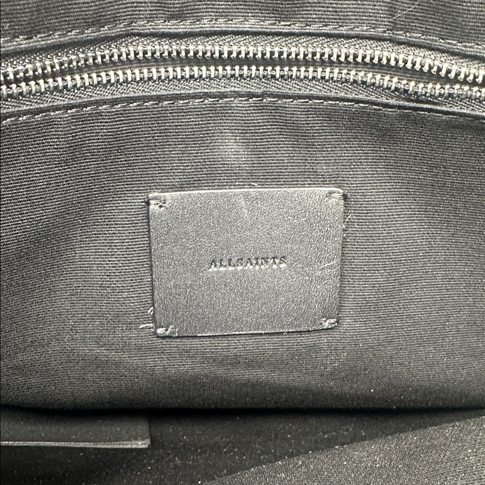 AllSaints Sid black nylon and leather backpack like new - Picture 8 of 11